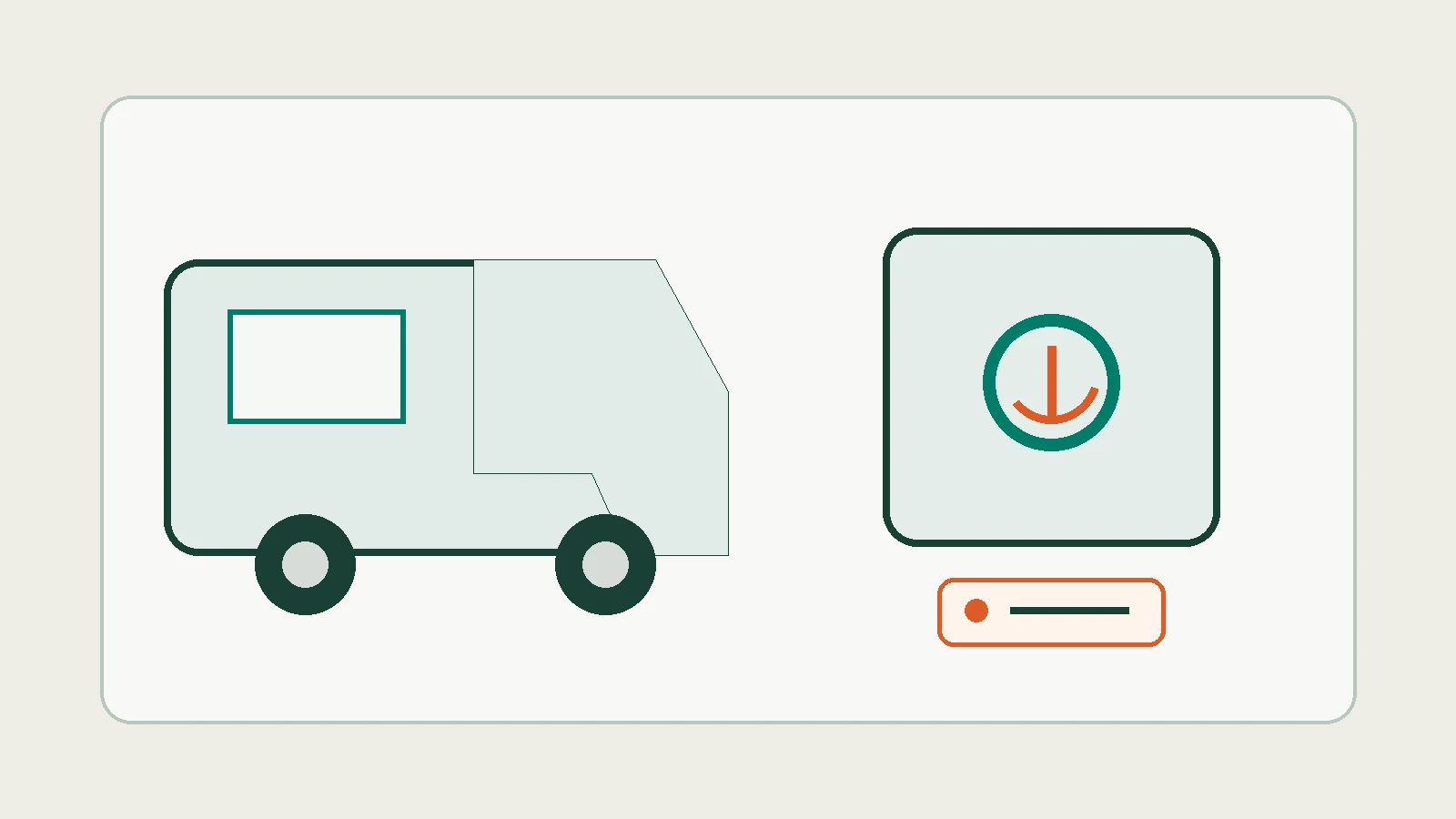 Illustration d’un camping-car et d’un boîtier de chauffage affichant une alerte