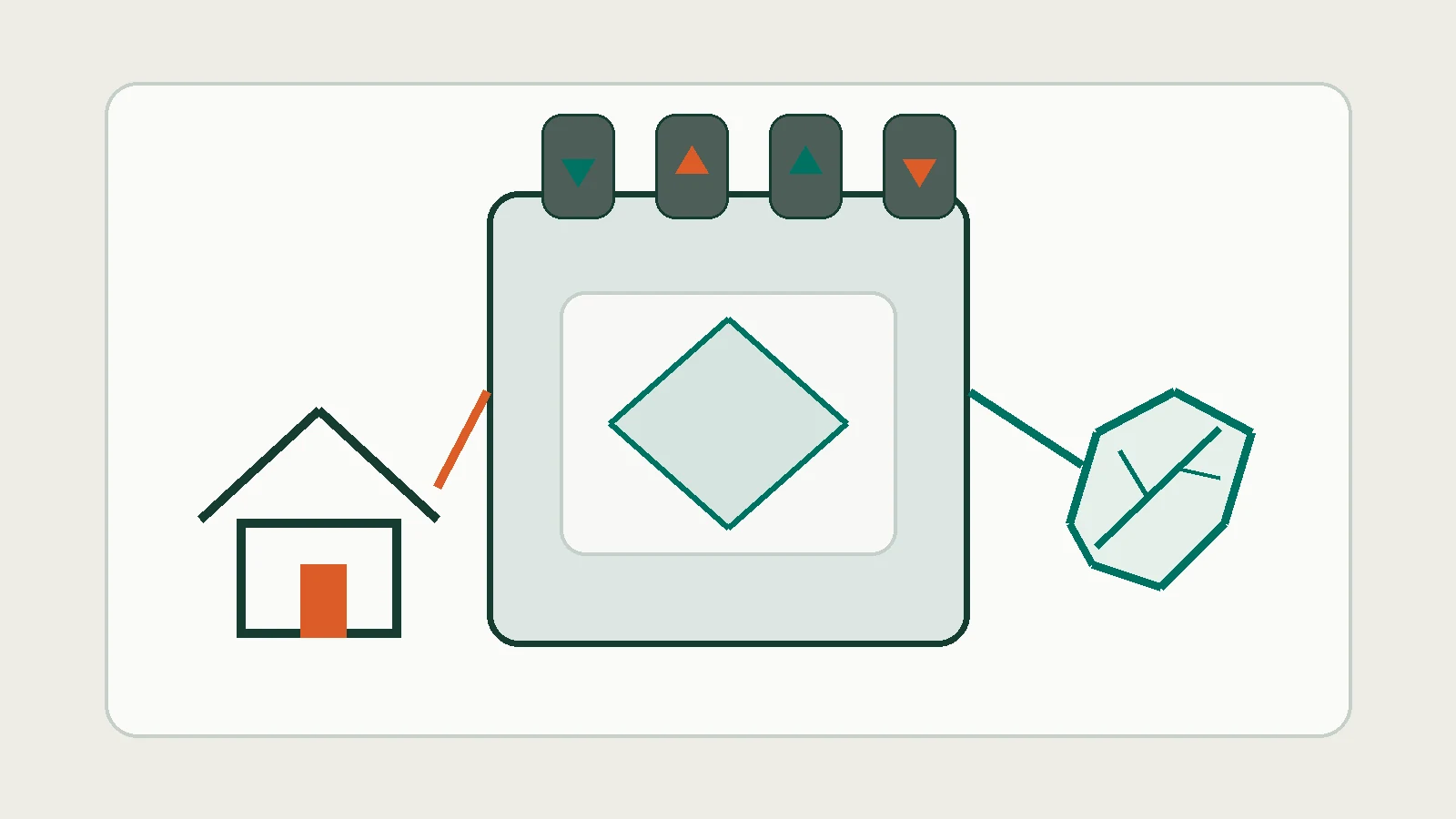 Illustration d’un caisson de VMC double flux avec quatre conduits et échangeur