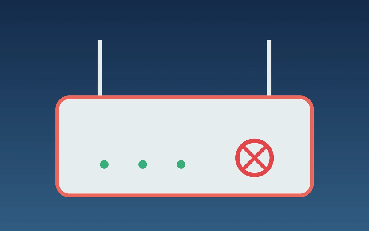 Illustration éditoriale d’une box internet affichant une erreur