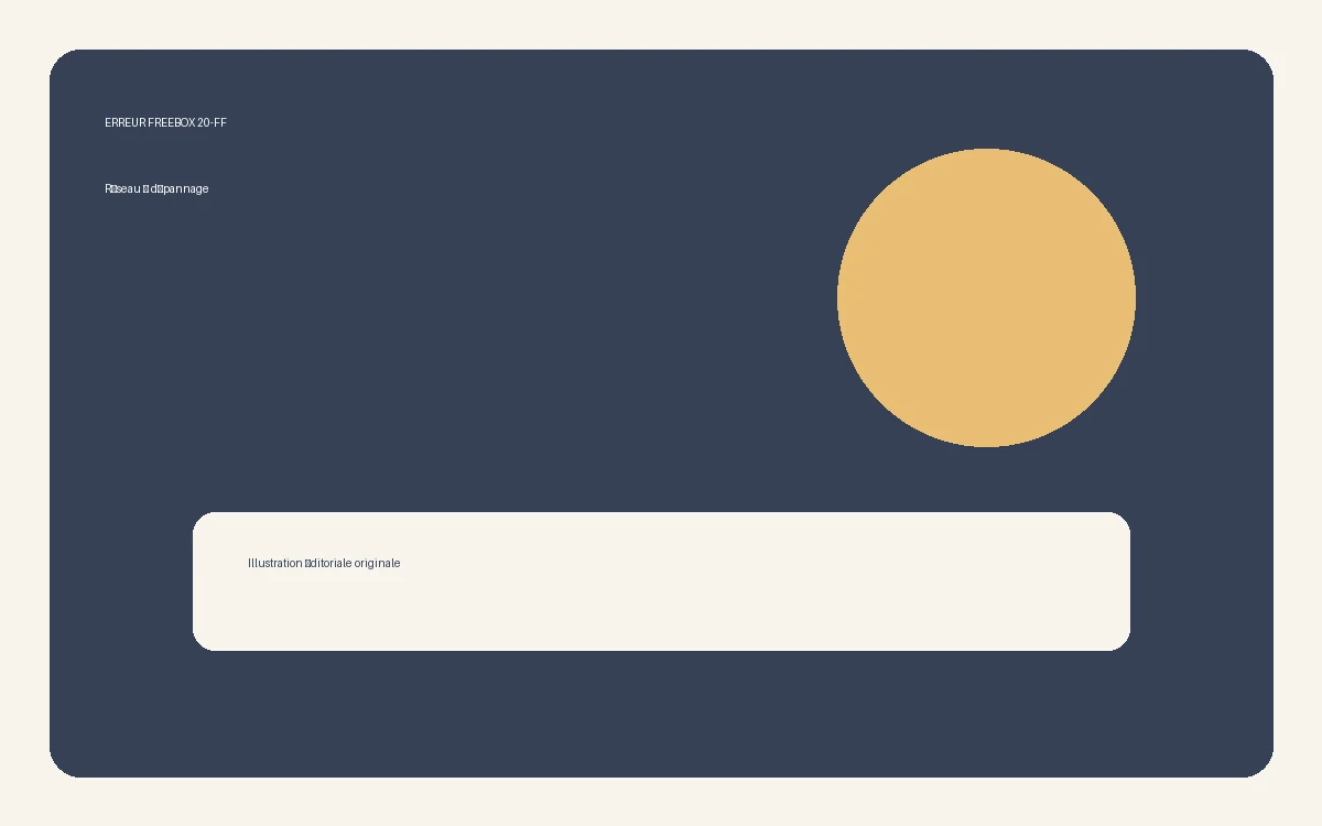 Illustration éditoriale d’une box internet affichant une erreur réseau
