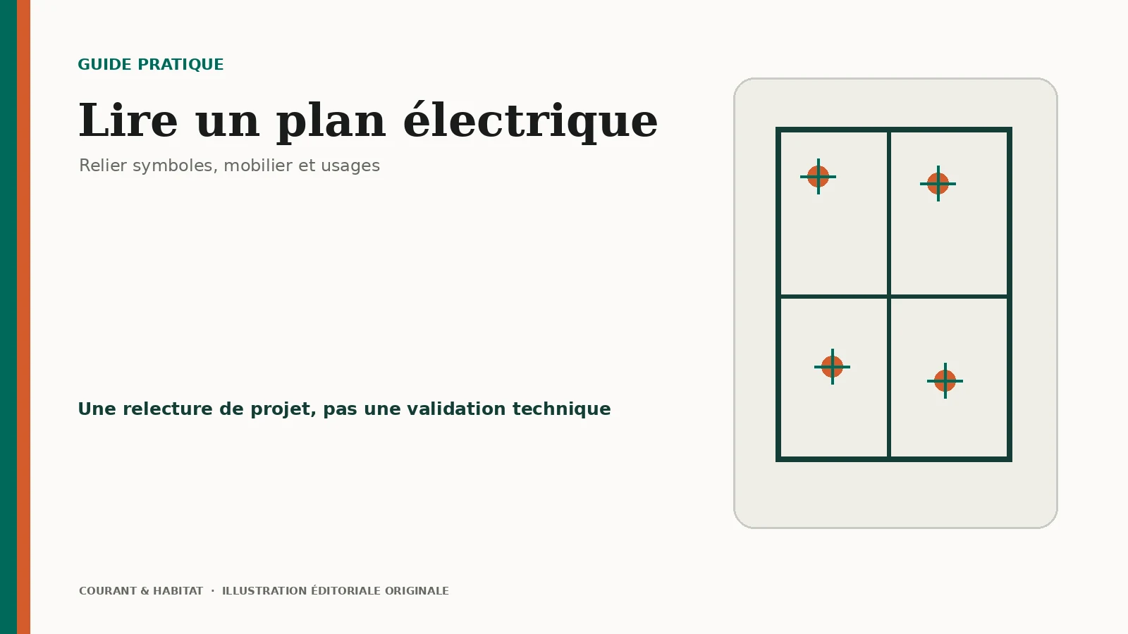 Illustration éditoriale : lire un plan électrique