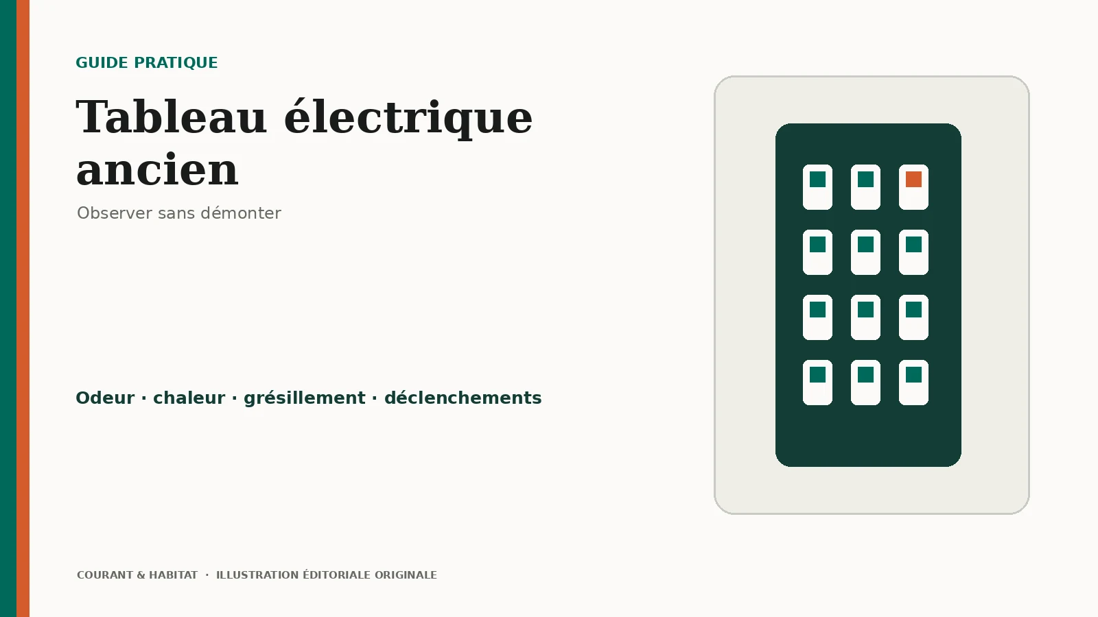 Illustration éditoriale : tableau électrique ancien