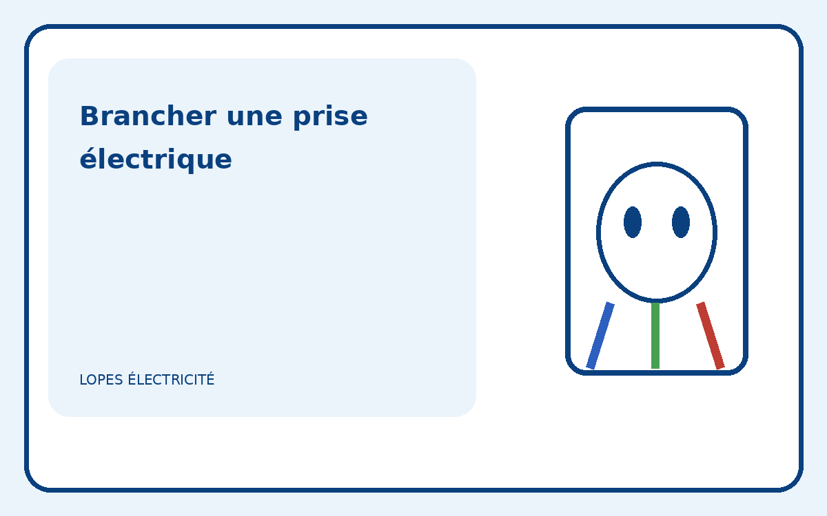 Illustration pédagogique d’une prise électrique et de ses conducteurs