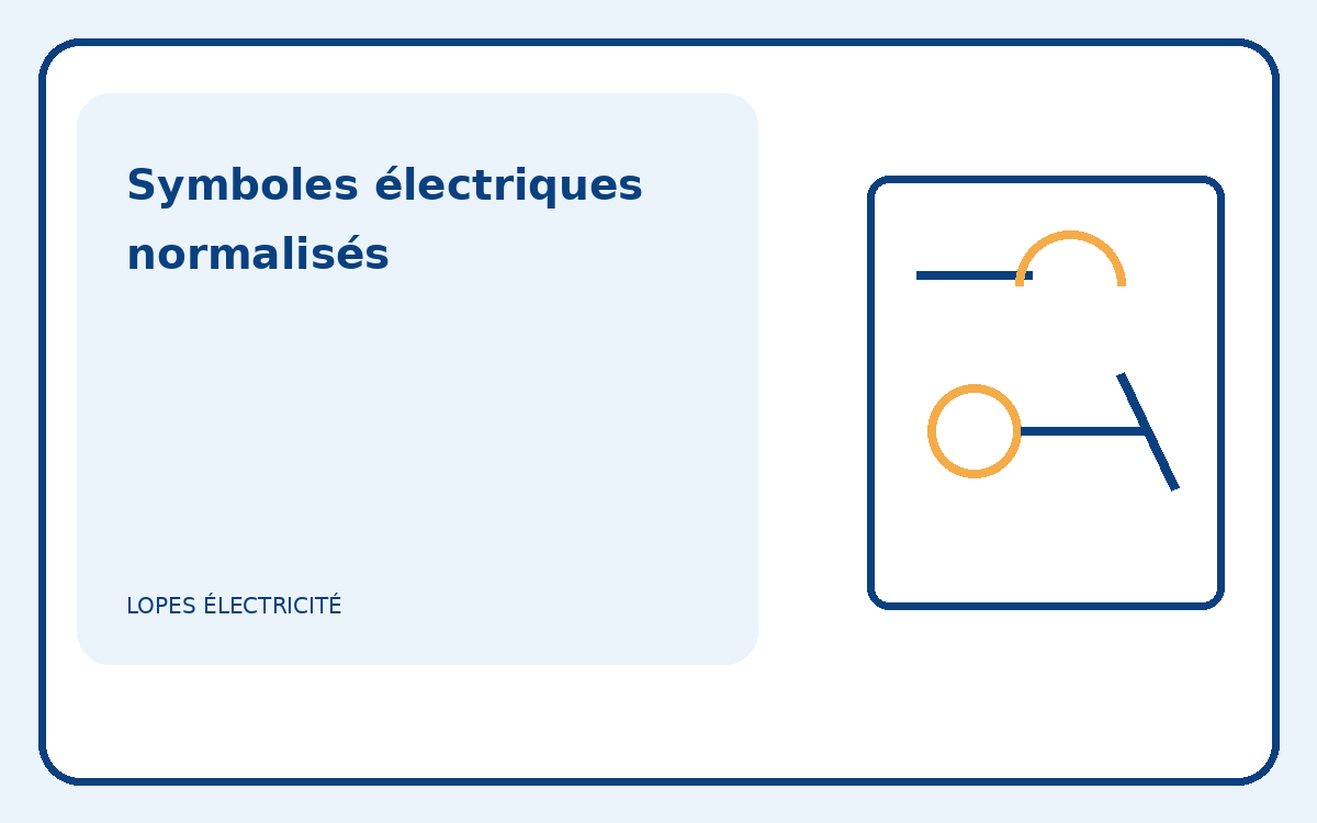 Illustration pédagogique de symboles électriques normalisés