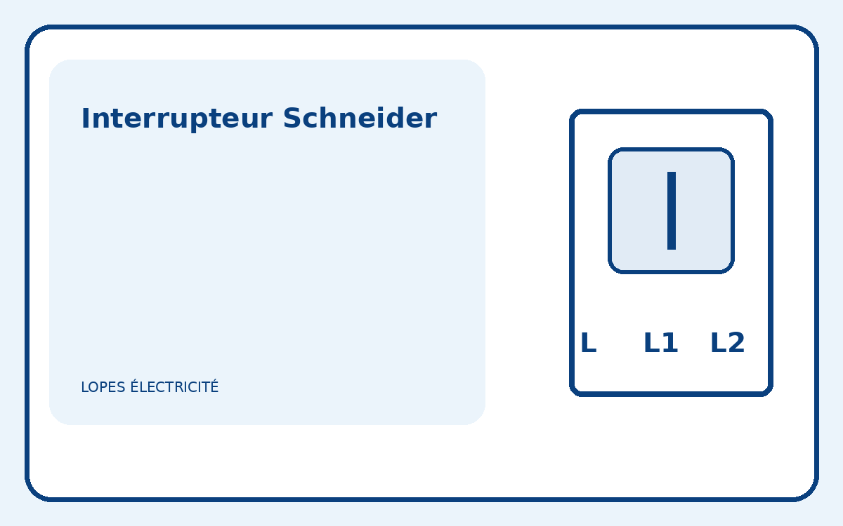 Illustration pédagogique d’un interrupteur Schneider avec bornes L, L1 et L2